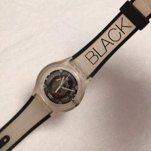 Swatch Black. Transparent watch.